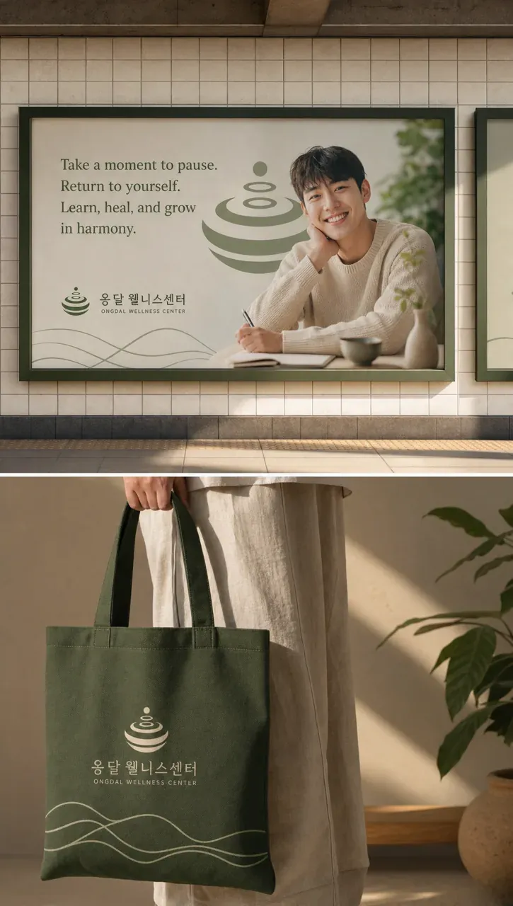 생활·서비스 로고 디자인 — 다시 흐르는 마음 생활 서비스 브랜드 로고 브랜드 시스템