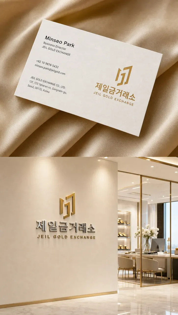 금융·부동산 로고 디자인 — 신뢰하는 금의 순환 금융·부동산 기업 로고 브랜드 시스템