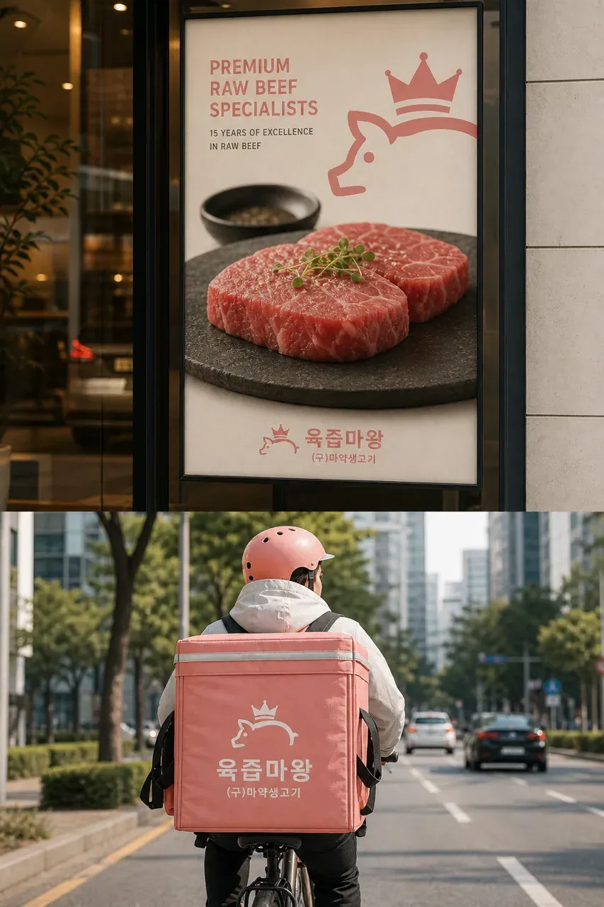 음식점·외식 로고 디자인 — 미니멀한 음식점 로고 브랜드 시스템