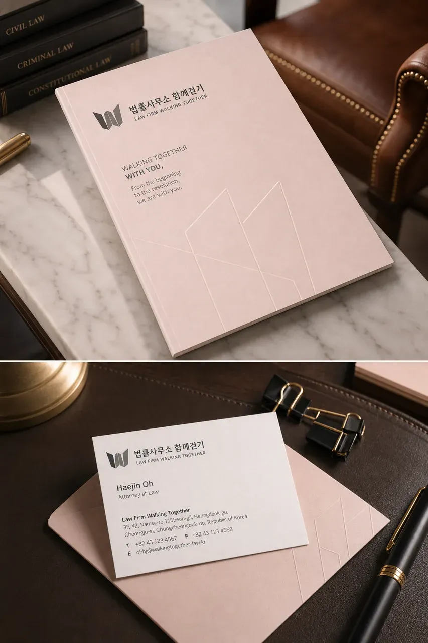 법률·세무·특허 로고 디자인 — 신뢰의 발걸음 법률사무소 로고 브랜드 시스템