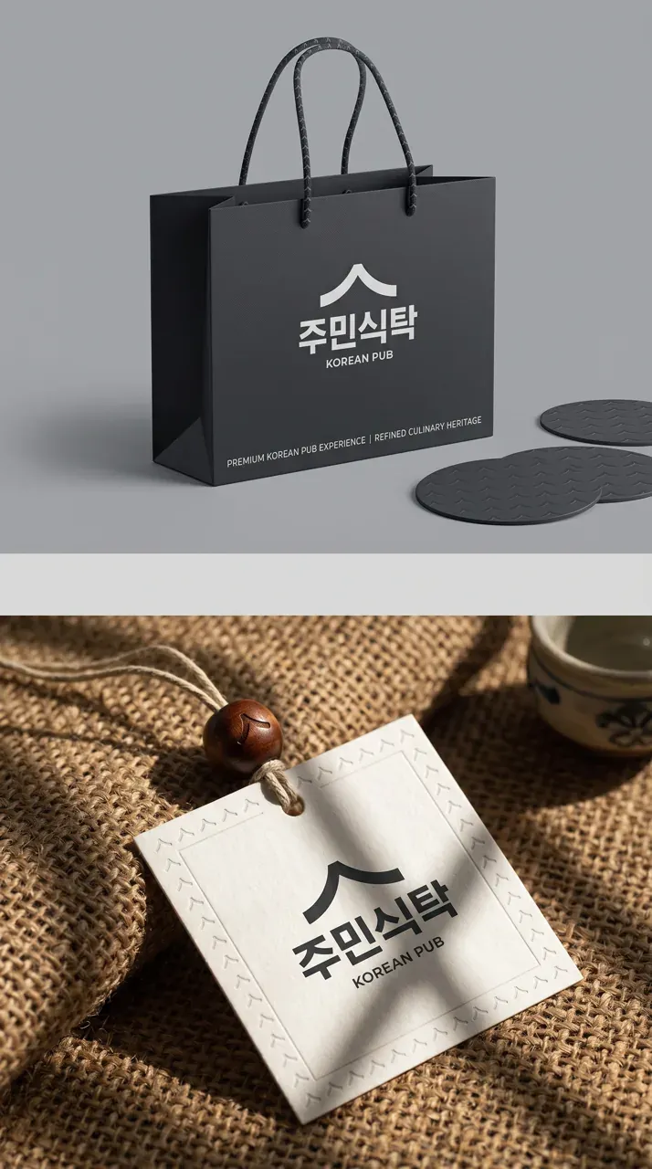 음식점·외식 로고 디자인 — 20-30대가 찾는 세련된 한식주점 음식점 로고 브랜드 시스템