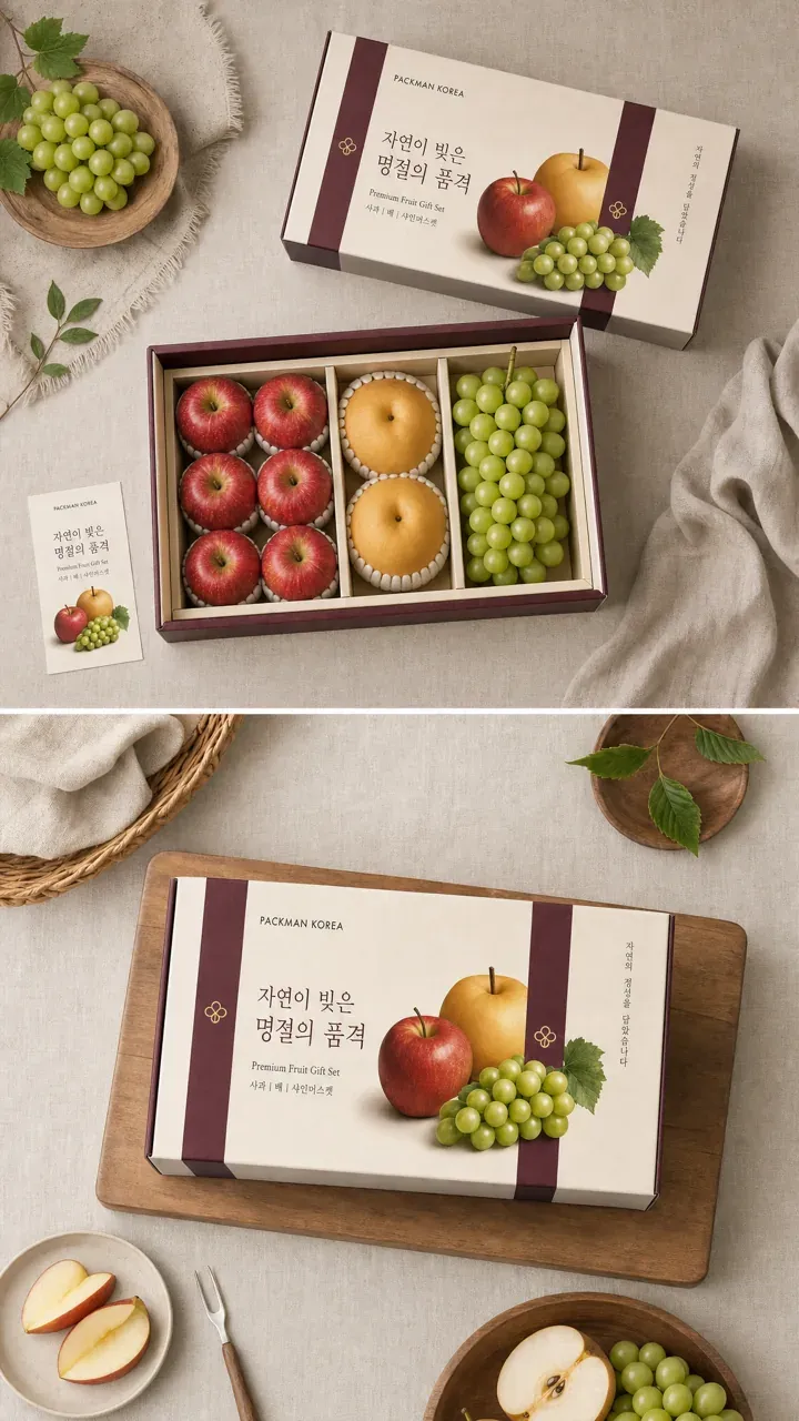 농식품·축산 로고 디자인 — 박스(상자) 콘테스트 자연의 품격을 담은 프리미엄 과일 농식품 브랜드 로고 브랜드 시스템