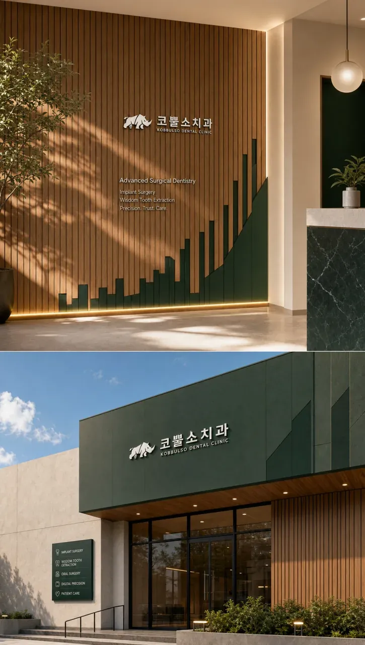 치과 로고 디자인 — 강인함과 정밀함의 조화 치과 로고 브랜드 시스템