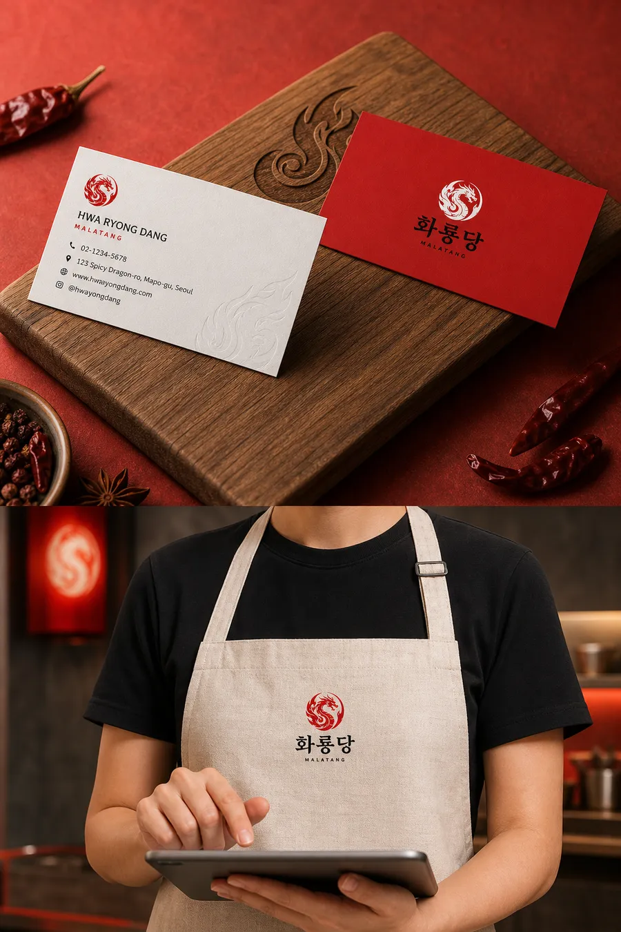 그 외 로고 디자인 — 마라의 불을 삼킨 용 브랜드 로고 매장 적용