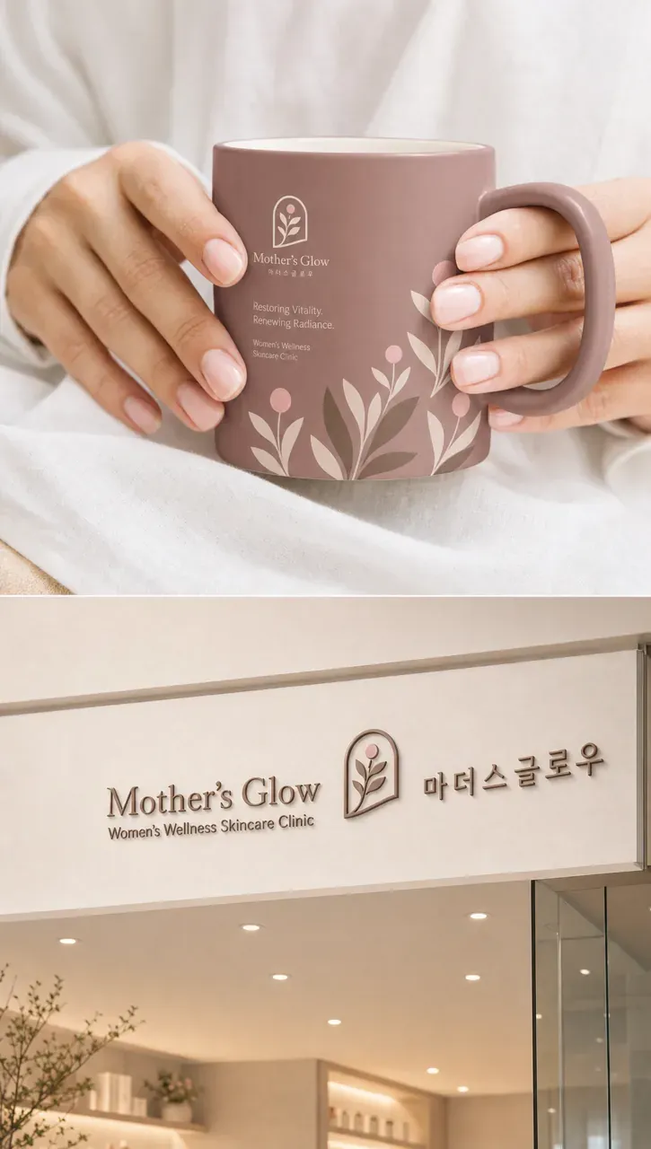 뷰티·미용 로고 디자인 — 미니멀한 조합형 뷰티 브랜드 로고 브랜드 시스템