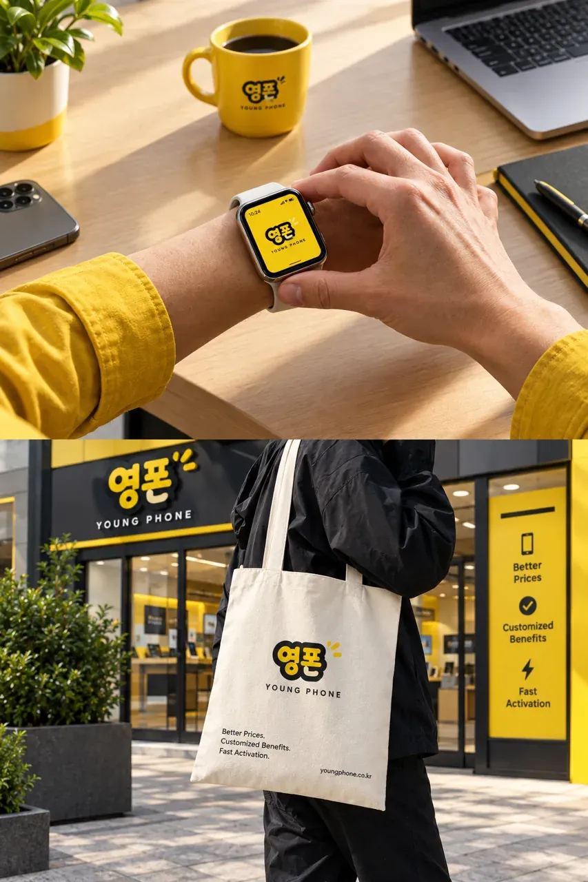생활·서비스 로고 디자인 — 귀엽고 경쾌한 워드마크 생활 서비스 브랜드 로고 브랜드 시스템