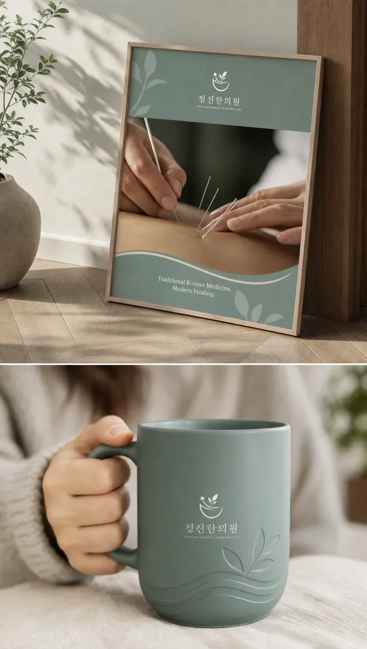 한의원·한방 로고 디자인 — 신뢰의 미니멀 한의원 로고 브랜드 시스템