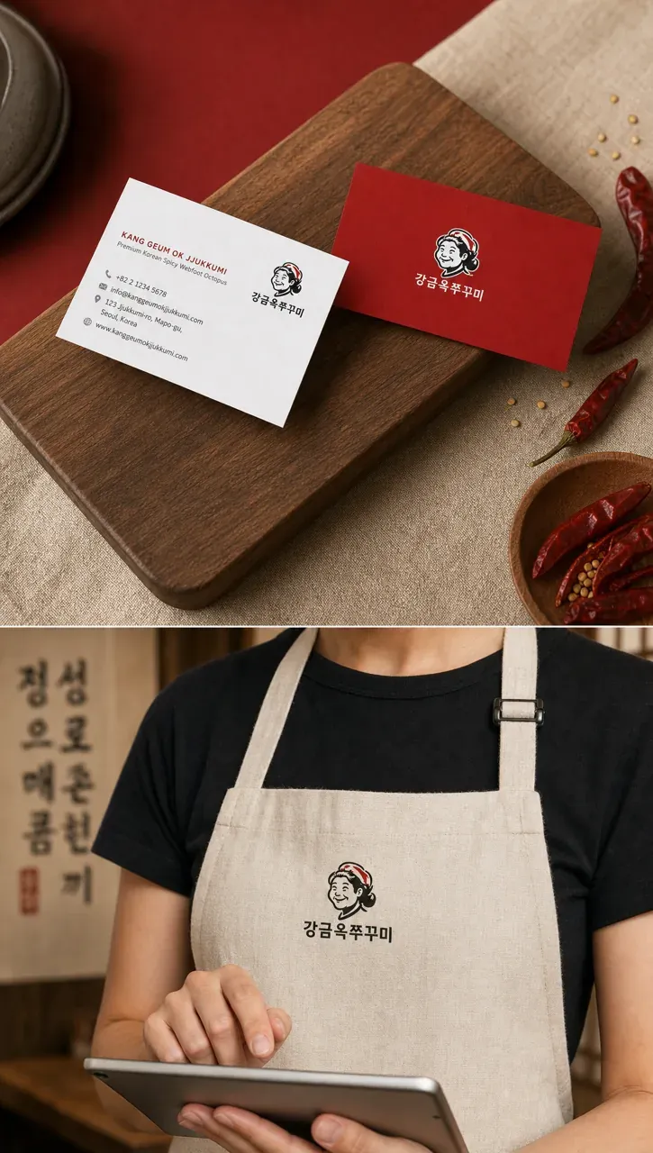 음식점·외식 로고 디자인 — 장인정신과 강인한 불맛의 조화 음식점 로고 브랜드 시스템