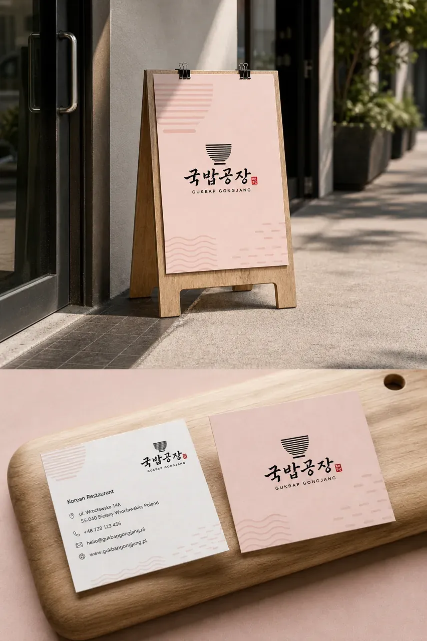 음식점·외식 로고 디자인 — 명확한 형태로 표현한 한식의 효율성 음식점 로고 브랜드 시스템