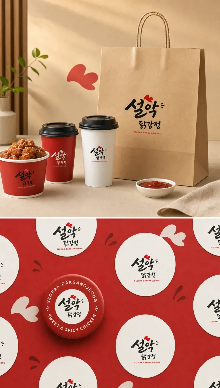 음식점·외식 로고 디자인 — 닭캐릭터의 친근하고 강렬한 정체성 음식점 로고 브랜드 시스템