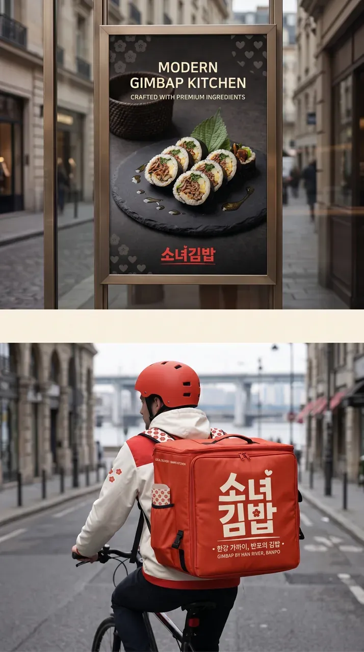 음식점·외식 로고 디자인 — 반포 엄마들이 안심하고 찾는 김밥집 음식점 로고 브랜드 시스템