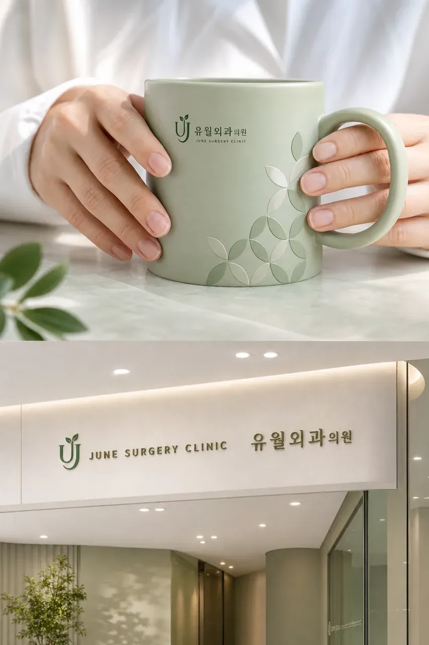 병원·의원 로고 디자인 — 회복을 담은 선 병원 로고 브랜드 시스템