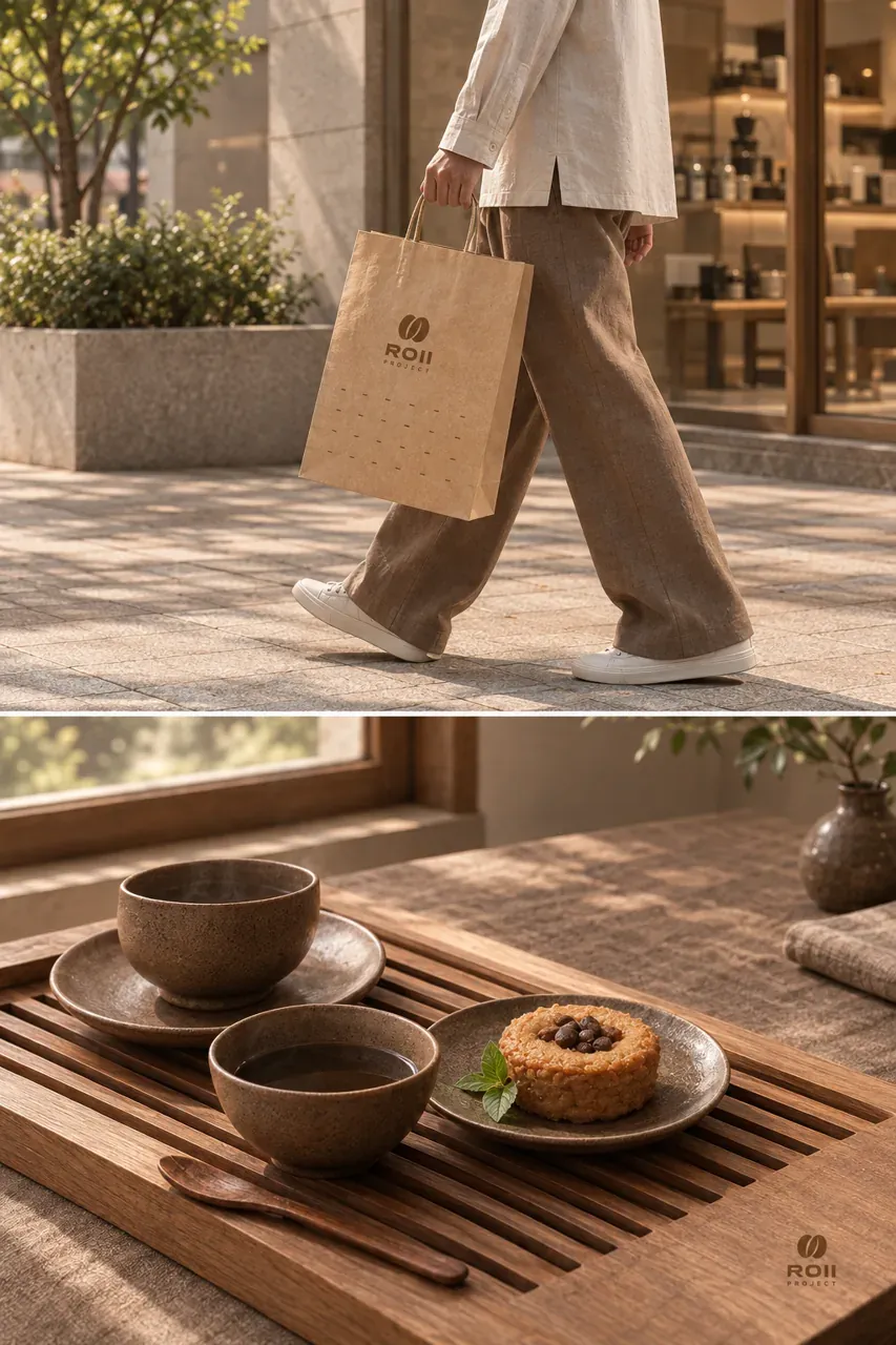 카페·베이커리 로고 디자인 — 모던하고 세련된 조합형 카페 로고 브랜드 시스템