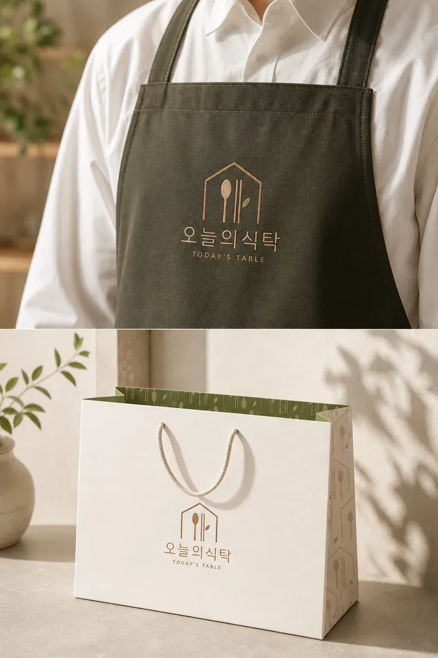 그 외 로고 디자인 — 매일 안심하고 차려내는 우리 가족 밥상 브랜드 로고 브랜드 시스템