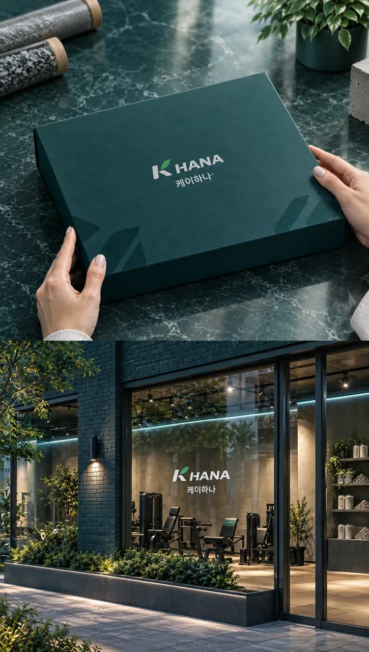제조·유통 로고 디자인 — 모던하고 세련된 조합형 제조·유통 기업 로고 브랜드 시스템