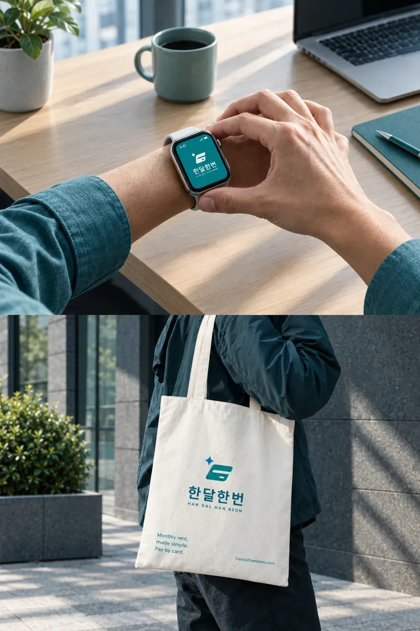 금융·부동산 로고 디자인 — 월간 리듬의 신뢰 카드 결제 금융·부동산 기업 로고 브랜드 시스템