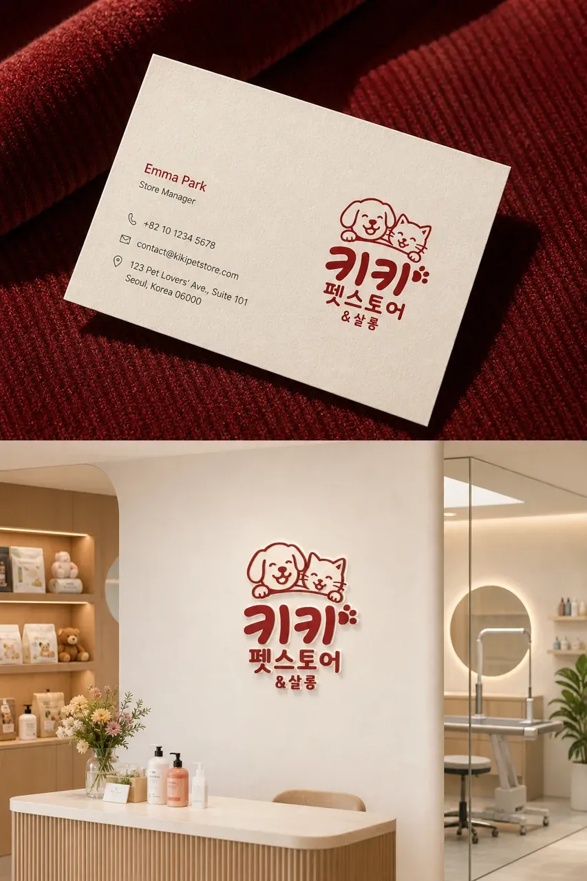반려동물 로고 디자인 — 친근한 미소로 전하는 반려동물 케어 반려동물 브랜드 로고 브랜드 시스템
