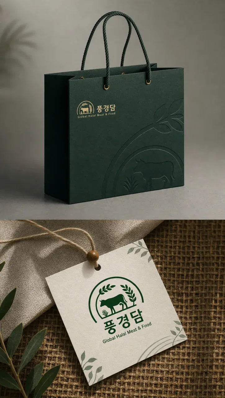 농식품·축산 로고 디자인 — 글로벌 신뢰의 미니멀 얼굴 농식품 브랜드 로고 브랜드 시스템