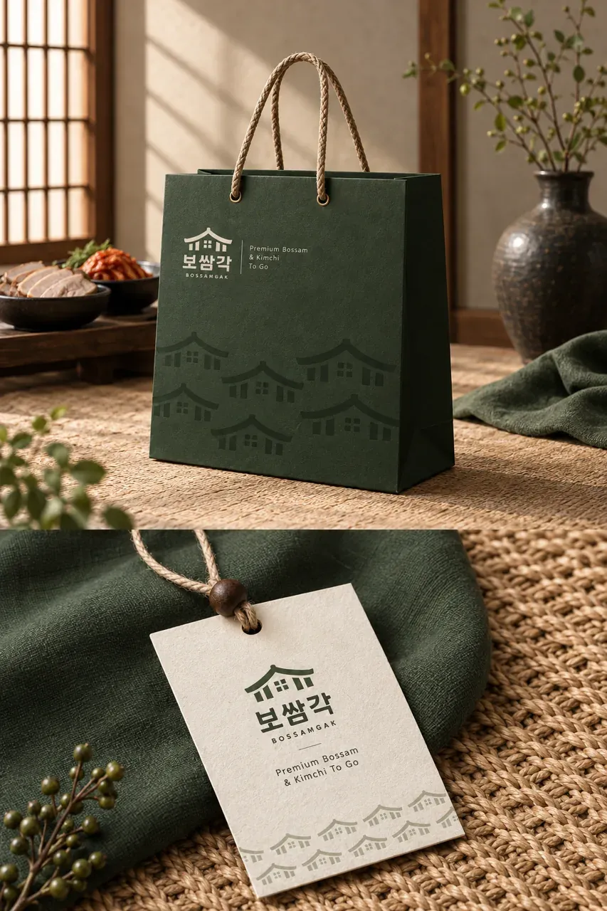 음식점·외식 로고 디자인 — 정성의 따뜻함을 담은 현대 음식점 로고 브랜드 시스템