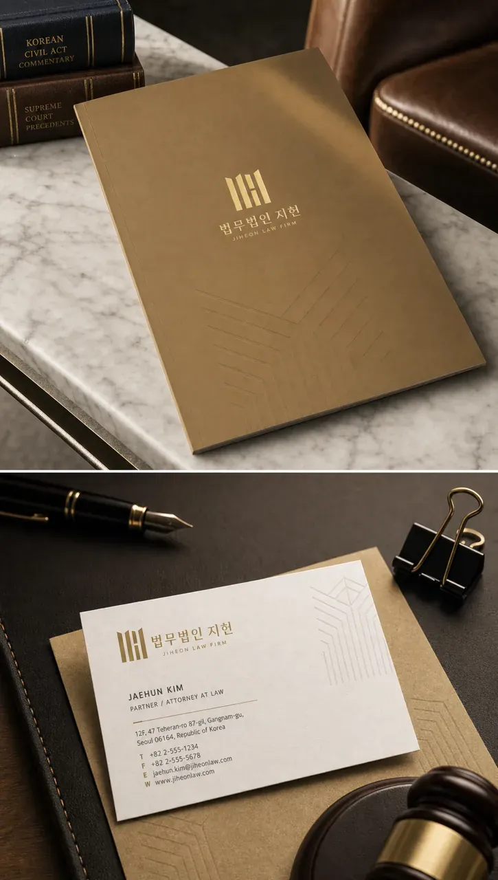 법률·세무·특허 로고 디자인 — 견고한 정직성 법률사무소 로고 브랜드 시스템