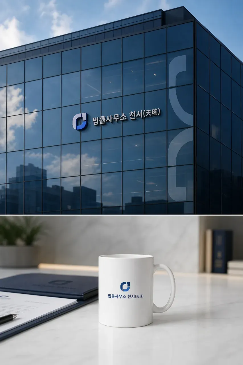 법률·세무·특허 로고 디자인 — 신뢰와 상서로움의 기하학 법률사무소 로고 브랜드 시스템