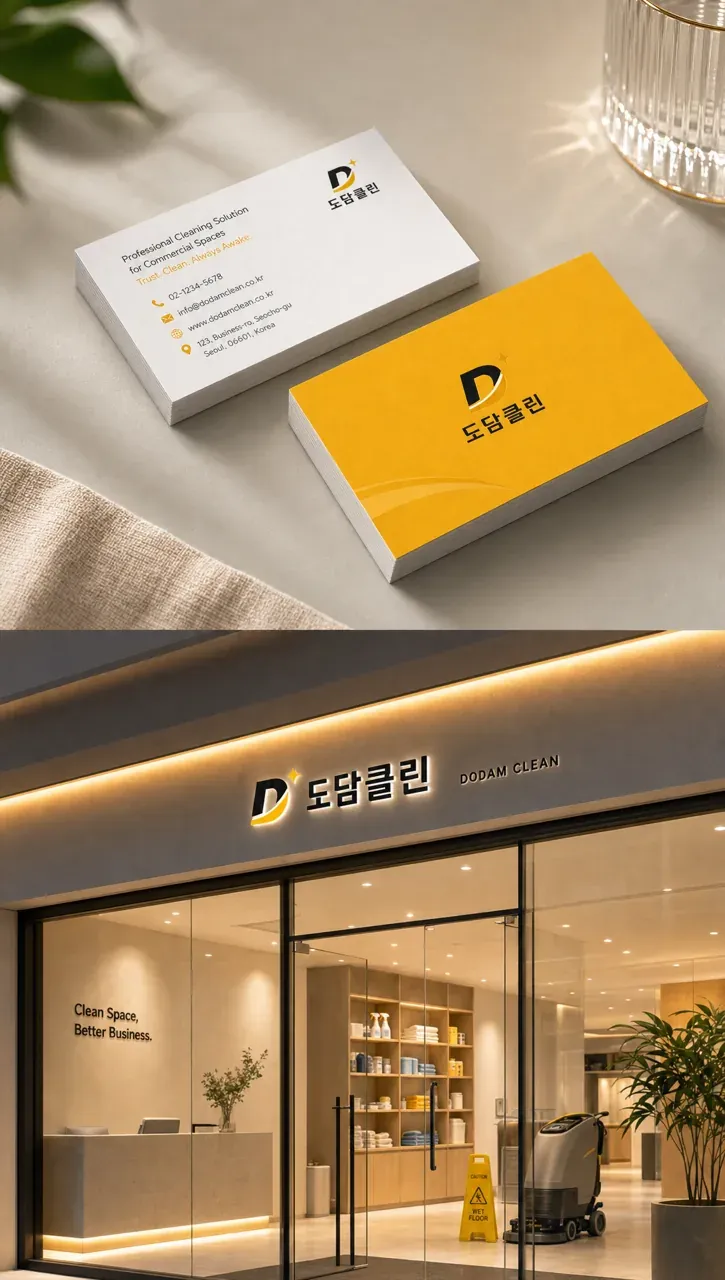 생활·서비스 로고 디자인 — 신뢰의 깨끗함을 담은 현대적 심볼 생활 서비스 브랜드 로고 브랜드 시스템