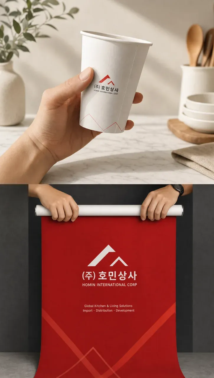 제조·유통 로고 디자인 — 신뢰감 있는 조합형 제조·유통 기업 로고 브랜드 시스템