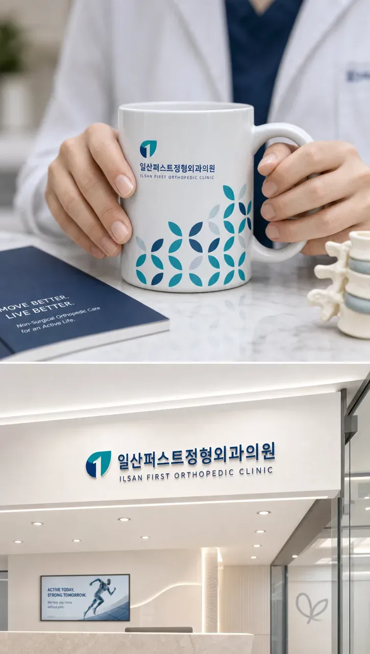 병원·의원 로고 디자인 — 회복의 역동성 병원 로고 브랜드 시스템