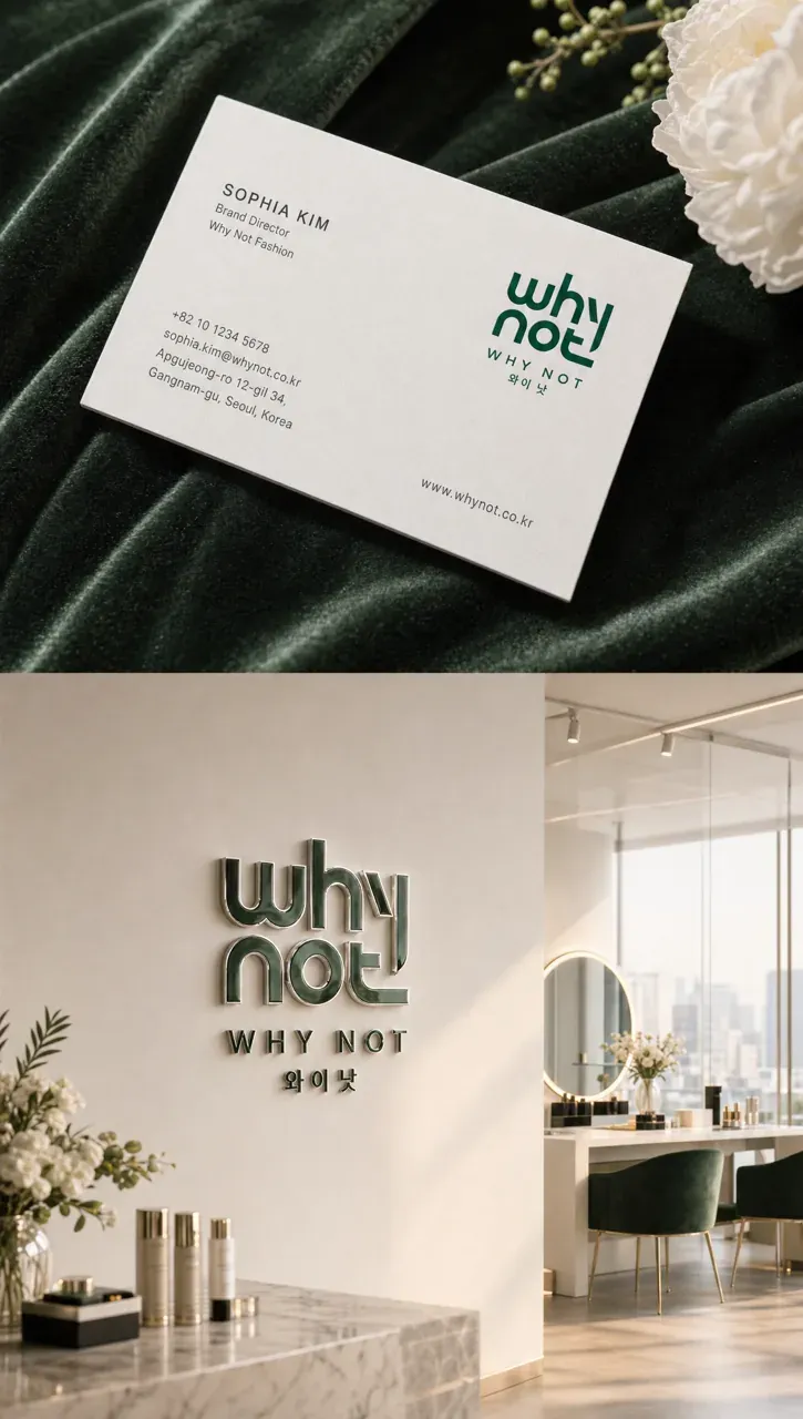 패션·의류 로고 디자인 — 미니멀한 워드마크 패션 브랜드 로고 브랜드 시스템