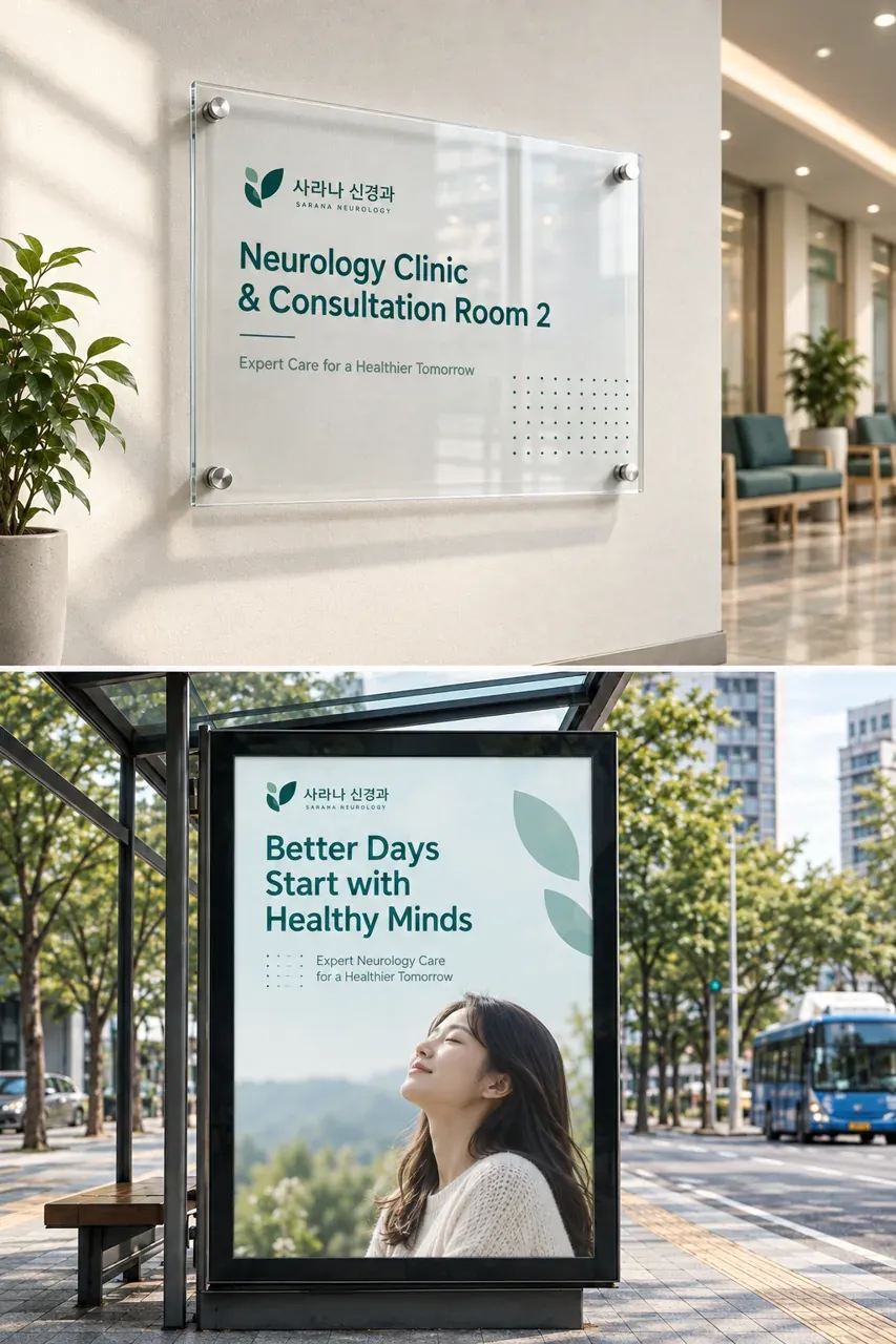 병원·의원 로고 디자인 — 모던하고 세련된 조합형 병원 로고 브랜드 시스템