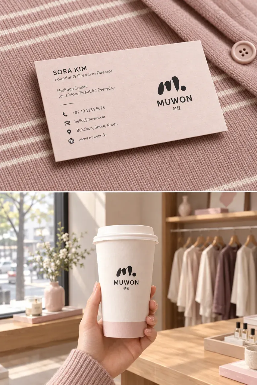 제조·유통 로고 디자인 — 미니멀한 워드마크 제조·유통 기업 로고 브랜드 시스템