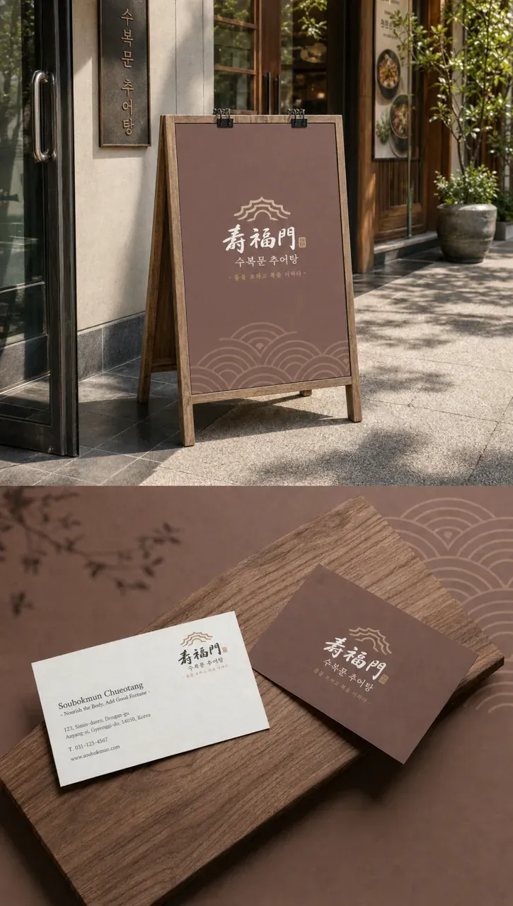 음식점·외식 로고 디자인 — 몸을 보하고 복을 담다 음식점 로고 브랜드 시스템