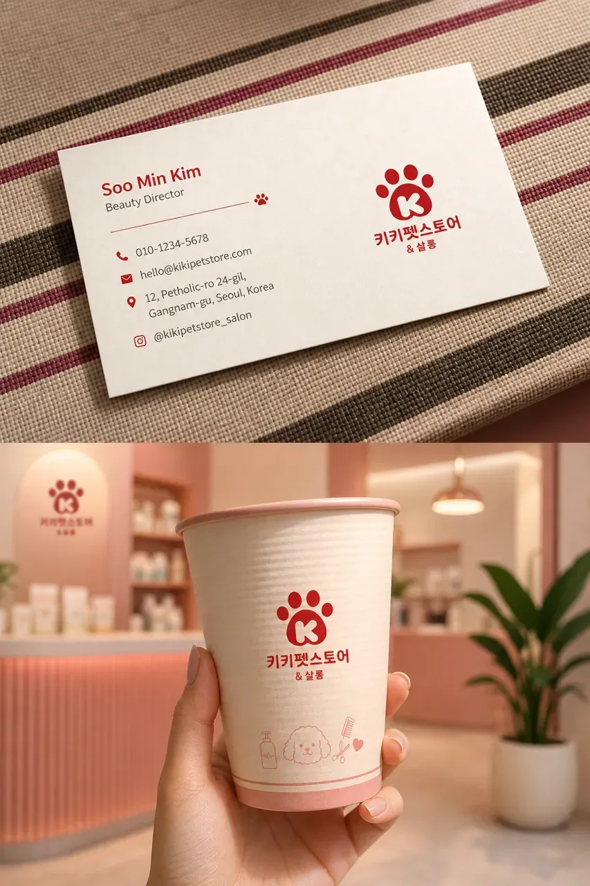 반려동물 로고 디자인 — 따뜻한 동행 하나 되는 미소 반려동물 브랜드 로고 브랜드 시스템